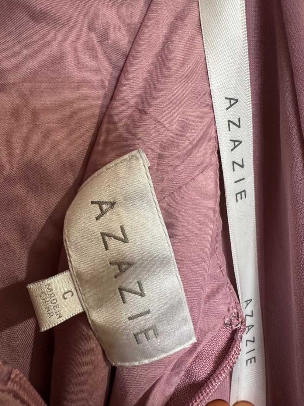 Azazie Mauve Backless Tie-Back A-Line Gown • Size XS - Picture 2 of 12